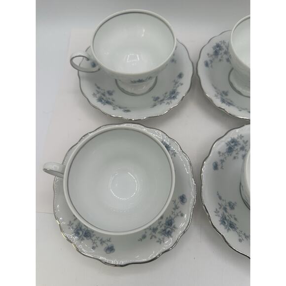 Johann Haviland China Blue Garland Cup And Saucer Bavaria Germany Set of 8 - Picture 4 of 8